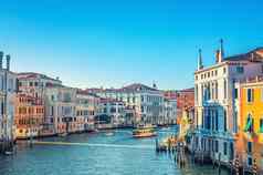 威尼斯城市景观大运河水道