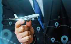 乘客飞机商人手商业飞行管理集方向低成本旅行航班空气交通沟通交付服务业务旅行旅游空气英里