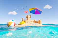 沙子城堡岛海滩玩具