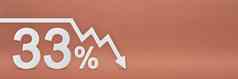 33百分比箭头图指出股票市场崩溃熊市场通货膨胀经济崩溃崩溃股票横幅百分比折扣标志红色的背景