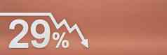 29百分比箭头图指出股票市场崩溃熊市场通货膨胀经济崩溃崩溃股票横幅百分比折扣标志红色的背景