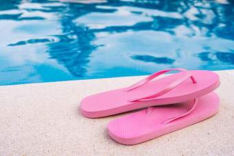 特写镜头粉红色的翻转失败游泳池海滩游泳池水纹理池背景夏天对象文本