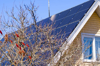 单家庭房子<strong>太阳能系统光伏系统太阳能</strong>面板屋顶首页
