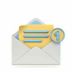 邮件图标打开邮件通知数量标志