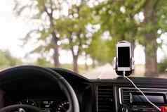 移动电话全球定位系统(gps)卡车白色智能手机站车导航