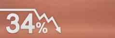 34百分比箭头图指出股票市场崩溃熊市场通货膨胀经济崩溃崩溃股票横幅百分比折扣标志红色的背景
