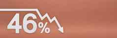 46个百分比箭头图指出股票市场崩溃熊市场通货膨胀经济崩溃崩溃股票横幅百分比折扣标志红色的背景