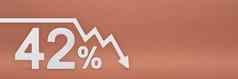 42百分比箭头图指出股票市场崩溃熊市场通货膨胀经济崩溃崩溃股票横幅百分比折扣标志红色的背景