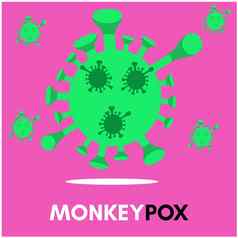 猴痘病毒插图猴痘概念猴痘病毒爆发流感大流行设计微观视图背景