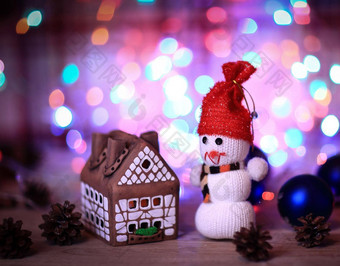 玩具雪人姜饼房子圣诞节表格