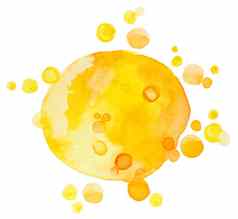 黄色的橙色滴水彩飞溅轮艺术作品纹理