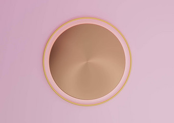 光柔和的薰衣草粉红色的呈现空产品显示场景油缸讲台上站前视图平躺金行奢侈品产品最小的简单的背景