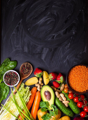 食物框架蔬菜水果豆子