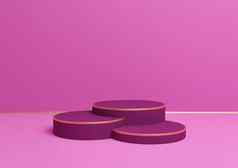 明亮的品红色的霓虹灯粉红色的呈现简单的产品显示领奖台站金行最小的背景作文豪华的产品