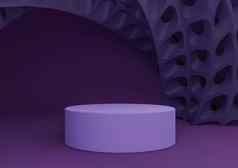 黑暗紫色的紫罗兰色的呈现产品显示油缸站讲台上未来主义的摘要几何形状现代背景最小的作文模板