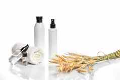 Herbal矿物护肤品Jar奶油石油小麦白色化妆品瓶标签
