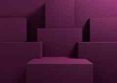 黑暗品红色的紫色的呈现简单的最小的背景产品显示讲台上站演讲几何背景模拟模板壁纸美化妆品产品
