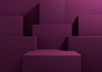 黑暗品红色的紫色的呈现简单的最小的背景产品显示讲台上站演讲几何背景模拟<strong>模板</strong>壁纸<strong>美化</strong>妆品产品