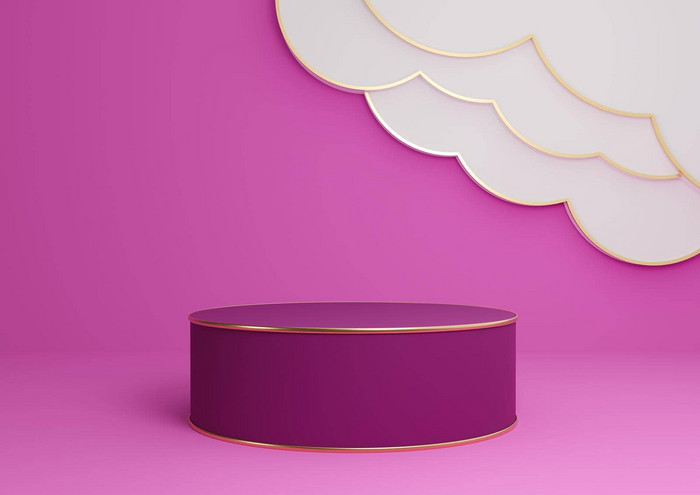 明亮的品红色的霓虹灯粉红色的呈现产品显示