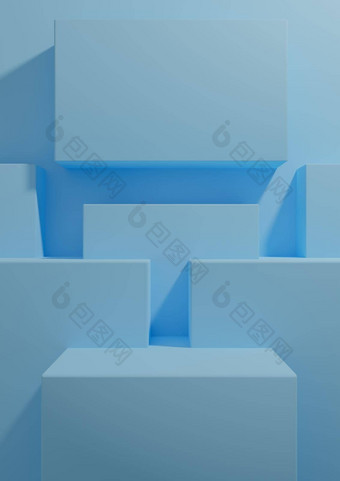 明亮的光天空蓝色的呈现产品显示背景简单的最小的几何壁纸讲台上站产品摄影广告演讲模板