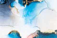 奢侈品蓝色的摘要背景大理石液体墨水艺术绘画纸