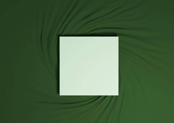 黑暗温暖的绿色呈现最小的产品讲台上前视图平躺<strong>纺织</strong>简单的背景广场站