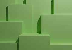 最小的光柔和的绿色背景工作室模型场景领奖台水平产品显示演讲几何水平建筑壁纸