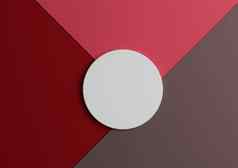 白色圆站讲台上产品显示前视图渲染最小的色彩斑斓的红色的明亮的粉红色的棕色（的）纸作文背景复制空间