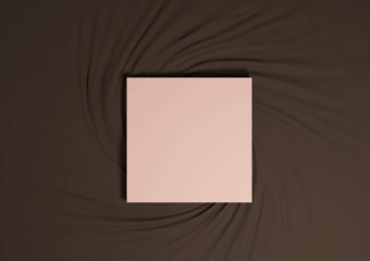 黑暗棕色（的）呈现最小的产品讲台上前视图平躺<strong>纺织</strong>简单的背景广场站
