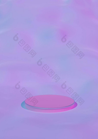 软多云的梦幻产品显示明亮的粉红色的蓝色的背景讲台上站化妆品产品渲染软摘要形状