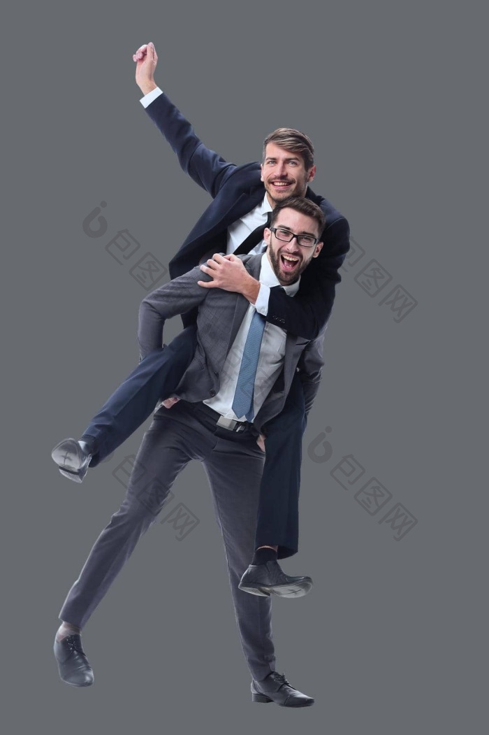 快乐商人携带的同事肩扛图片-包图网企业站