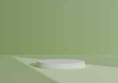 简单的最小的渲染作文白色油缸讲台上站摘要阴影粉彩石灰绿色背景产品显示三角形光指出产品