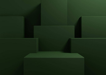 黑暗温暖的绿色呈现简单的最小的背景产品显示讲台上站演讲几何背景模拟模板壁纸美化妆品产品