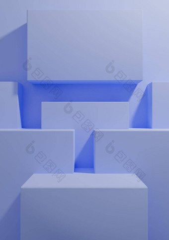 光柔和的蓝色的呈现产品显示背景简单的最小的几何壁纸讲台上站产品<strong>摄影广告</strong>演讲模板