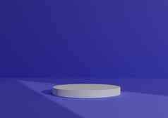 简单的最小的渲染作文白色油缸讲台上站摘要影子明亮的蓝色的背景产品显示三角形光指出产品