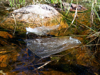 水下污染被丢弃的塑料袋河