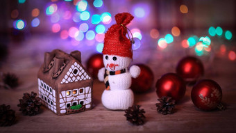 玩具雪人姜饼房子圣诞节表格