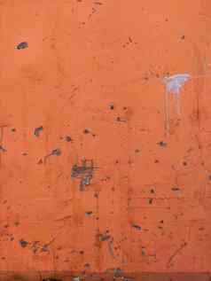 橙色纹理墙剥油漆划痕裂缝