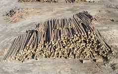 堆放加工过的树树干存储木材行业