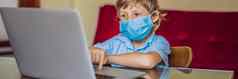 男孩研究在线首页移动PC医疗面具保护coronovirus研究检疫全球流感大流行科维德病毒横幅长格式