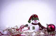 可爱的玩具雪人圣诞节装饰白色