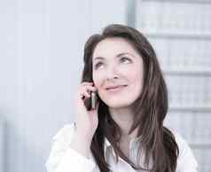 执行业务女人会说话的移动电话