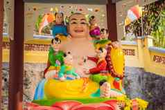 彩色的佛越南风格越南寺庙