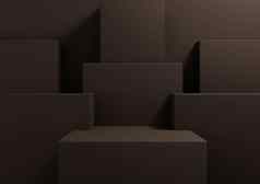 黑暗棕色（的）呈现简单的最小的背景产品显示讲台上站演讲几何背景模拟模板壁纸美化妆品产品