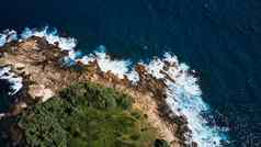 空中视图蓝色的海滩岛无人机视图海滩斯里兰卡斯里兰卡