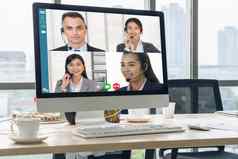 视频调用业务人会议虚拟工作场所远程办公室