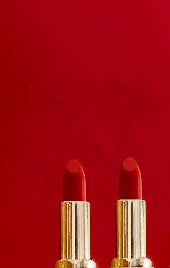 红色的口<strong>红金</strong>管颜色背景奢侈品化妆化妆品美品牌产品设计