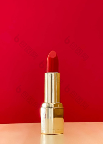红色的口<strong>红金</strong>管颜色背景奢侈品化妆化妆品美品牌产品设计