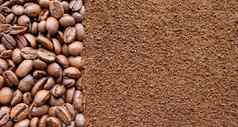 图像咖啡豆子地面即时咖啡背景咖啡豆子咖啡粉