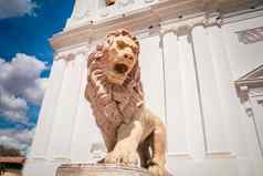 纪念碑狮子狮子雕像教堂狮子雕像城市利昂狮子大教堂